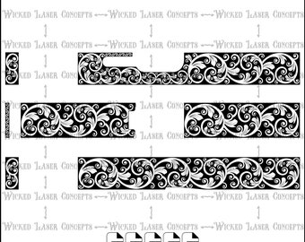 Glock 19 Gen 3 zamek Scroll design 2 z ułożonym pilnikiem Lightburn