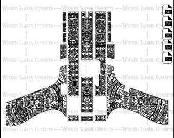 Glock 22 Gen 3 Aztec design with stacked Lightburn file