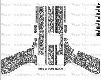 Glock 17 Gen 3 Scroll design II with stacked Lightburn file