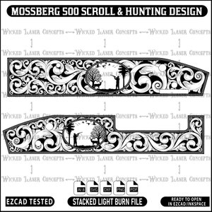 Mossberg 500 .410 scroll design with hunter