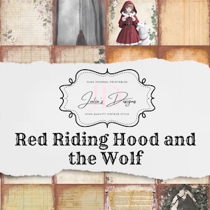 Red Riding Hood and the Wolf Printable kit Bujo Scrapbook Papers Junk Journal Fantasy Digital Download