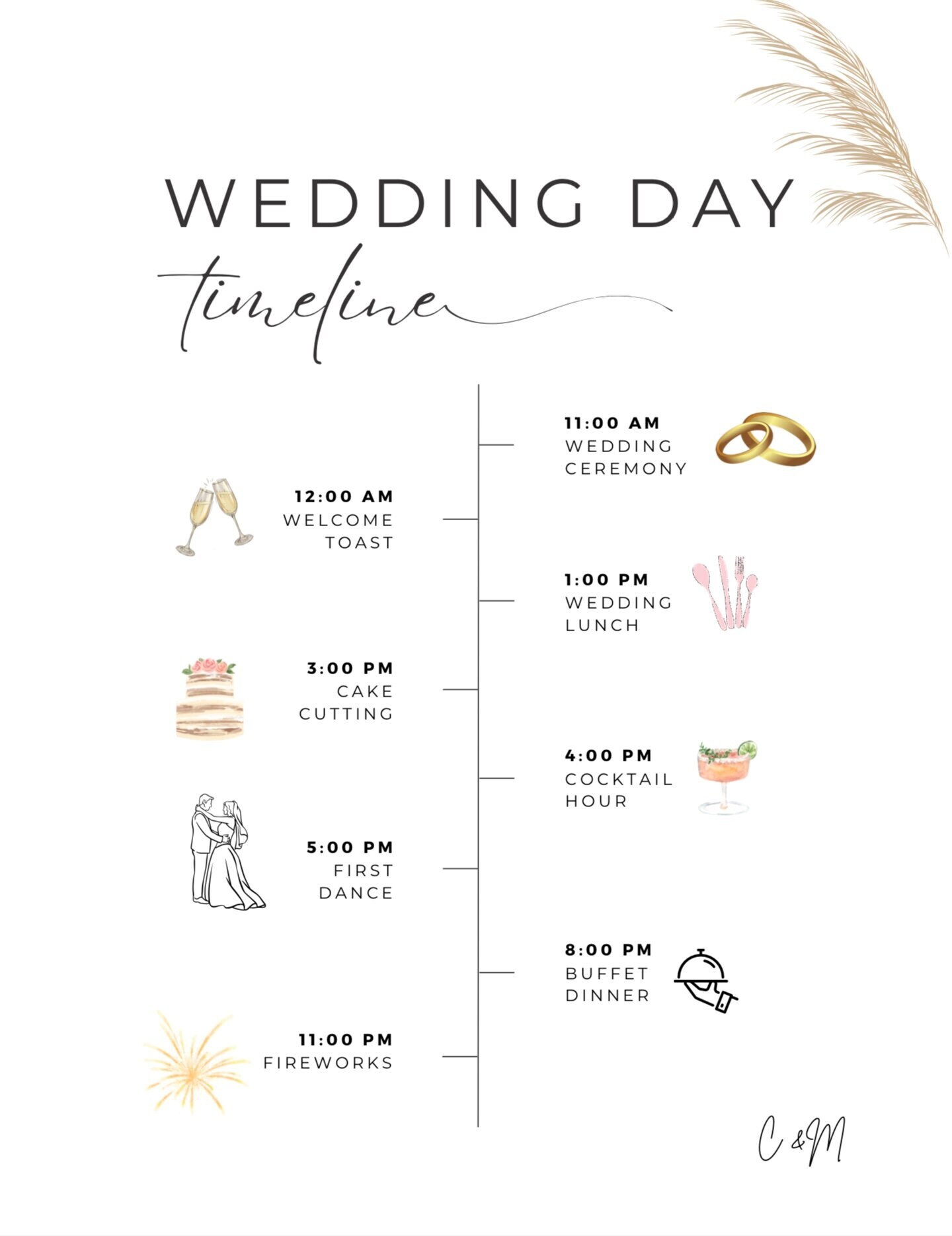 Personalized Wedding Day Timeline - Etsy