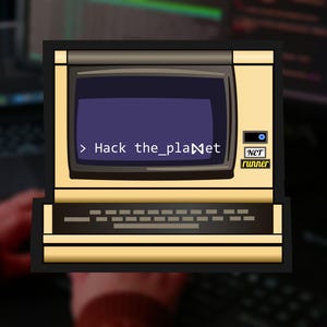 Hack the Planet - Netrunner Sticker (Cyberpunk Card Game)