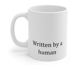 WORKPLACE SURVIVAL Collection | Written by a human Mug | Funny Office Coffee Mug | Work Bestie Gift | AI Humor | Mug 11oz