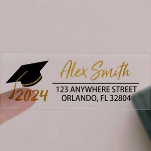Graduation Return Address Labels/Graduation Address Labels 2024/Graduation Invitation Address Stickers/Clear Address Labels for Graduation image 1