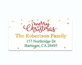 Recipient Address Labels for Christmas Card/Christmas Recipient Mailing Labels/Printed Mail Recipient Labels/Invitation Address Stickers