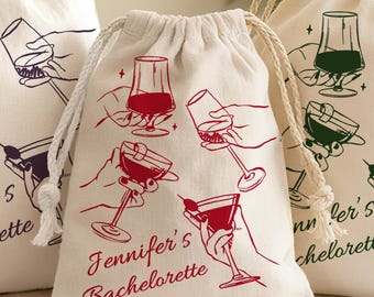 Personalized Hangover Kit Bgs for Bachelorette Party/Bachelorette Party Drawstring Bag for Bridesmaids/Wedding Favor/Bachelorette Gift