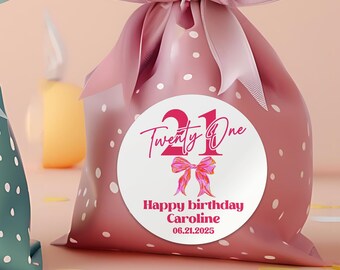 Happy Birthday Stickers/Thank You Stickers for Celebrating/Thank You Birthday Stickers/Personalized Party Favor Stickers/Custom Gift Tag