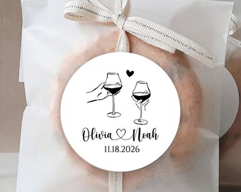 Hochzeitspaar Anfangsetiketten/Personalisierte Aufkleber/Benutzerdefinierte Geschenkaufkleber/Hochzeit Danke Aufkleber/Favor Bag Etiketten/Runde Matte Aufkleber