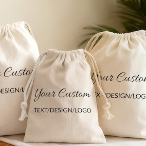 Custom Logo Cotton Drawstring Bags/Organic Cotton Drawstring Bags/Personalized Jewelry Packaging Pouch/Food Storage, Gift & Party Favor Bags