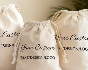 Custom Logo Cotton Drawstring Bags/Organic Cotton Drawstring Bags/Personalized Jewelry Packaging Pouch/Food Storage, Gift & Party Favor Bags