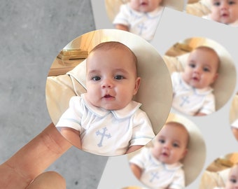 Custom Picture Stickers/Custom Photo Stickers Printed on Paper- Perfect for Graduations, Weddings, Birthdays, Pets, Logos/Round Image Label