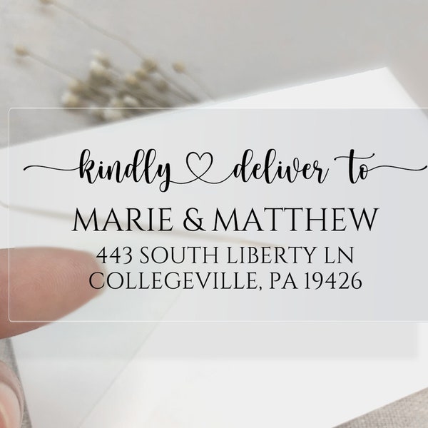 Transparent Wedding Address Labels/Custom Recipient Address Labels/Clear Guest Address Labels/Guest List Address Labels/Mailing Stickers