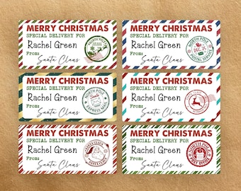 Personalisierte Weihnachtsgeschenk-Aufkleber/von Weihnachtsmann-Aufklebern/Weihnachtsgeschenk-Aufkleber/Santa Mail-Etiketten/Aufkleber vom Weihnachtsmann/Weihnachtsgeschenk-Etiketten