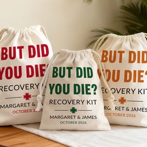 But Did You Die Recovery Kits Bag/Bachelorette Party Favor/Adult Party Favor Bag/Las Vegas Hangover Survival Kit/Bachelor Party Hangover Bag