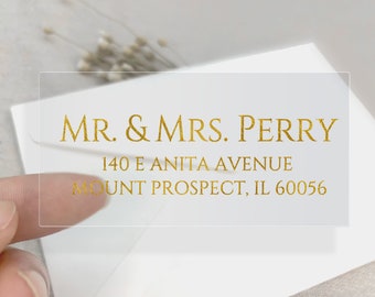 Etiquettes d'adresse transparentes pour invités ou retour Autocollants d'adresse du destinataire pour faire-part de mariage Etiquettes d'adresse de mariage pour liste d'invités