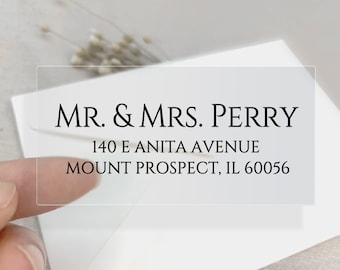 Gepersonaliseerde retour- of gastadreslabels/labels huwelijksuitnodiging/gedrukte adreslabels/stickers op kaart ontvangersadres save-the-date