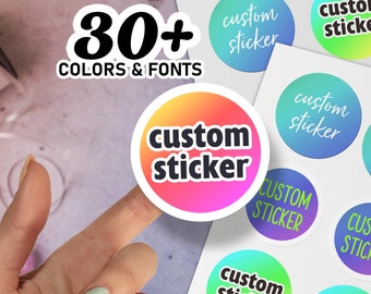 100 Custom Stickers/Your Design Logo/Business Labels/Logo Stickers/Bulk Custom Stickers/High Resolution and Quality/Circle Labels
