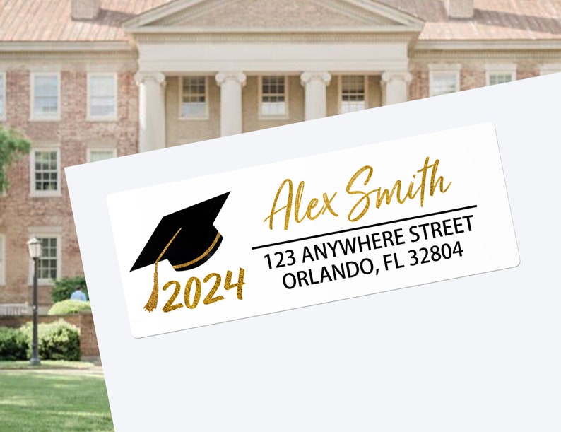 Graduation Return Address Labels/Graduation Address Labels 2024/Graduation Invitation Address Stickers/Clear Address Labels for Graduation image 10