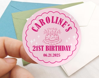 Personalized Birthday Stickers/Birthday Treat Bag Sticker/Custom Birthday Gift Sticker/Personalized Sticker for Birthday Party, Baby Shower