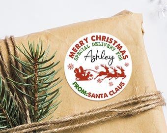 Von Weihnachtsmann Aufklebern / Weihnachtsgeschenk Aufklebern / Kinder Weihnachtsaufkleber / Nordpol Lieferung Etikett / Spezielle Lieferung Aufkleber / Weihnachtsmann Geschenk Aufkleber