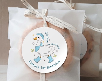 Silly Goose Party Stickers/One Silly Goose/Country Goose/Baby Shower/First Birthday/Milestone Stat Decoration Labels/Thank You Stickers