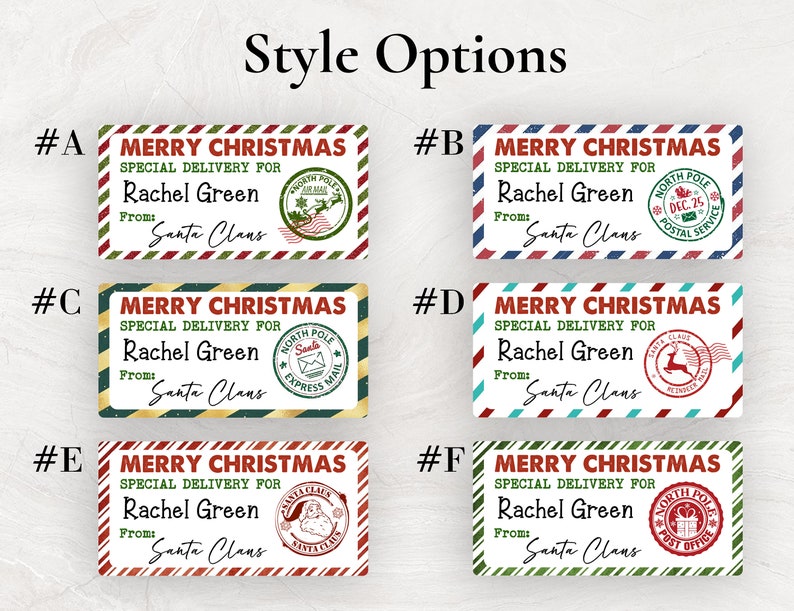 From Santa Tags Sticker/christmas Gift Tag Stickers/christmas Gift Labels/santa Mail/north Pole