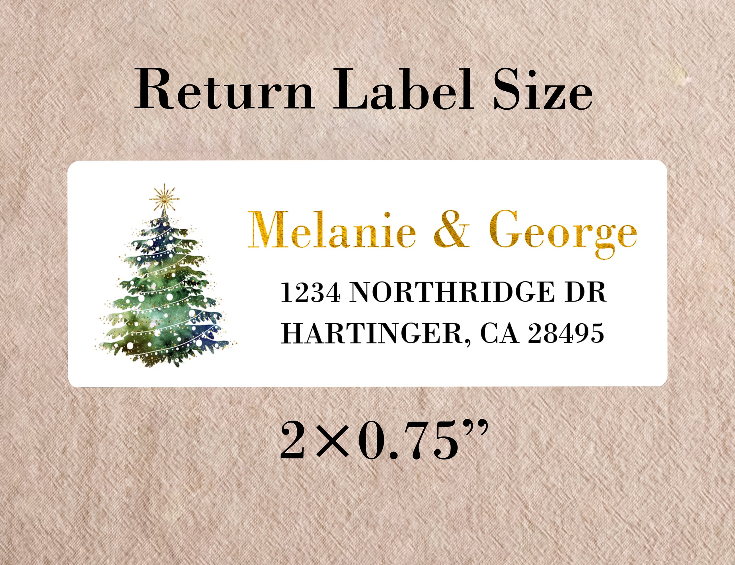 Set Of 150 Self Adhesive Personalized Christas Return Address Labels