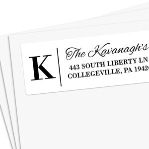 Return Address Labels with Monogram/Custom Address Labels/Monogram Stickers/Personalized Mailing Labels for Wedding Invite/Calligraphy Font