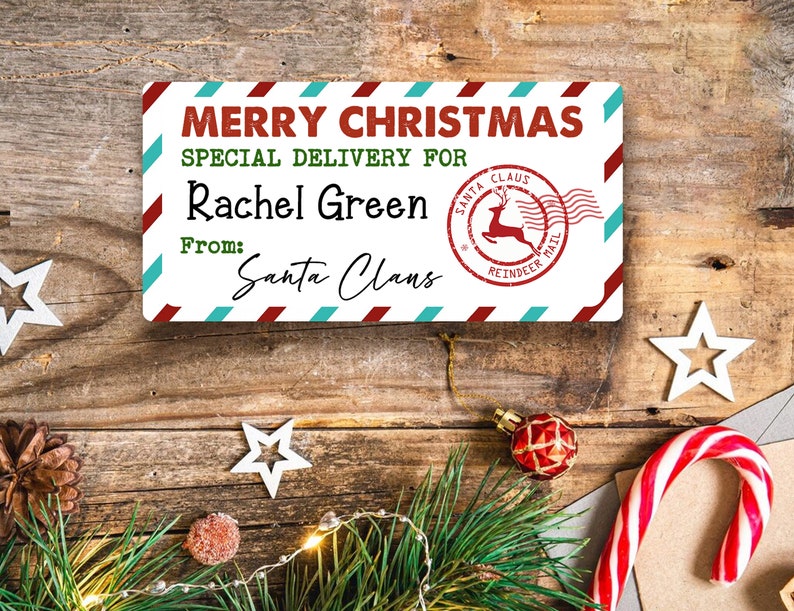 From Santa Tags Sticker/christmas Gift Tag Stickers/christmas Gift Labels/santa Mail/north Pole