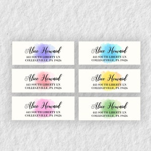 Watercolor Address Labels Personalized Watercolor Return Address Labels Stickers Personalized Labels Ombre Address Sticker Watercolor Labels