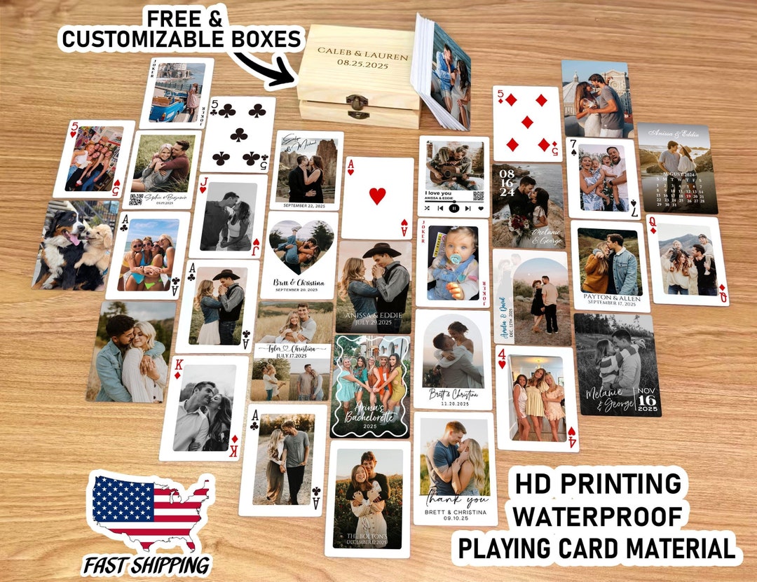 Deck of Custom Playing Cards With Free Box/personalized Photo Album ...