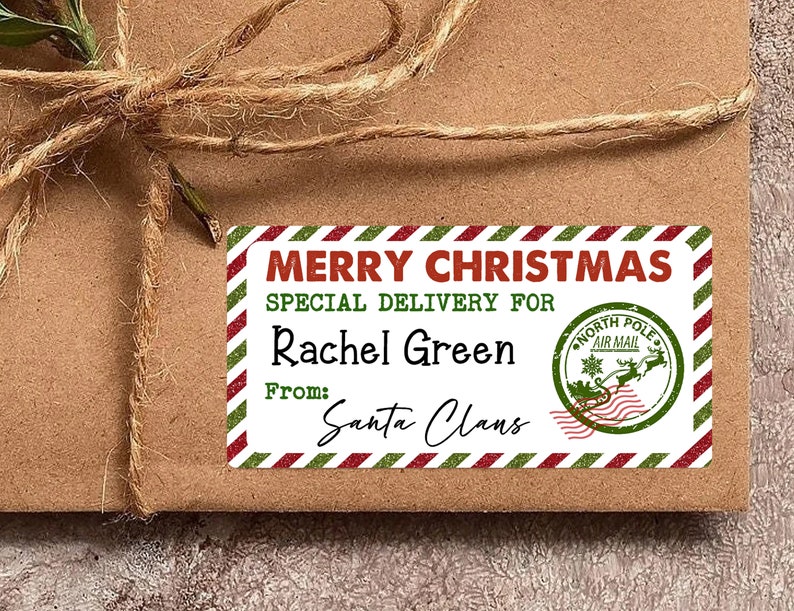 From Santa Tags Sticker/christmas Gift Tag Stickers/christmas Gift Labels/santa Mail/north Pole