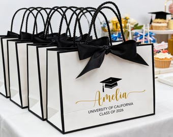 Personalized Graduation Gift Bags, Custom Graduation Party Decoration, Graduation Goodie Bags with Name, Gift for Best Friend, Class of 2026