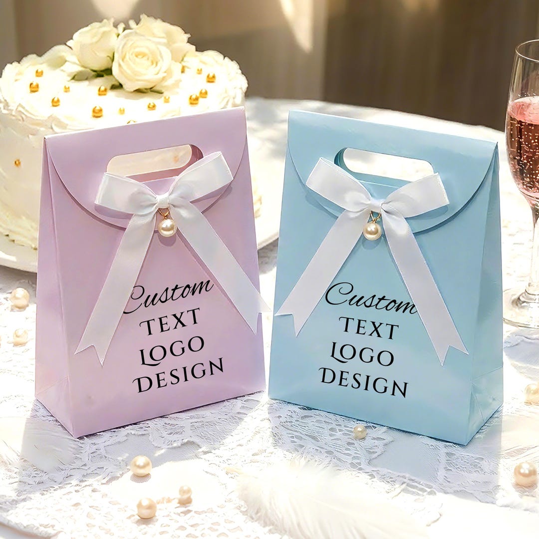 Baby Shower Favors and Bridal Shower Gift Bags/ Ribbon Bow Gift Bags ...
