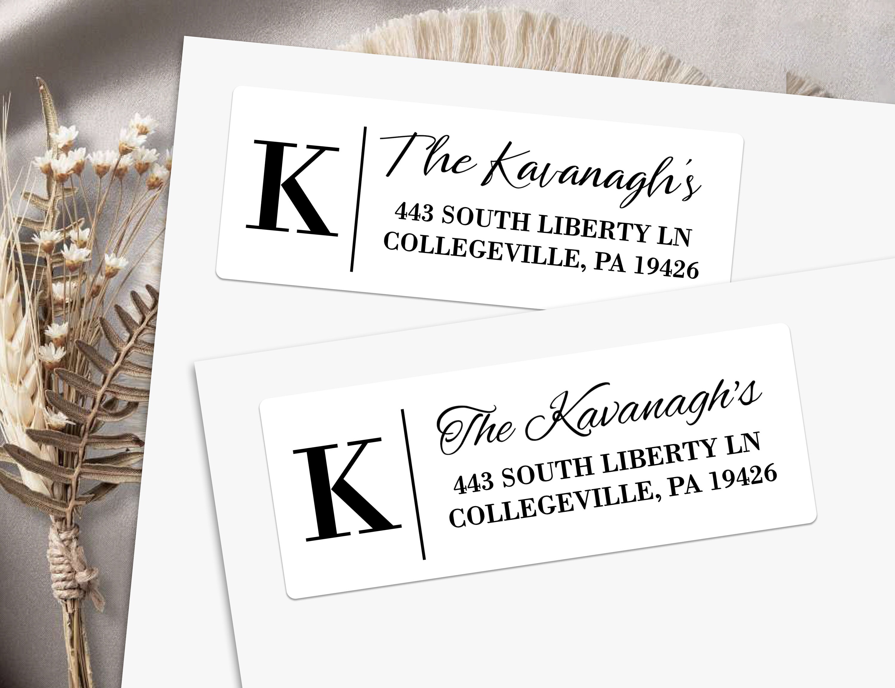 Return Address Labels With Monogram/custom Address Labels/monogram ...