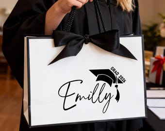 Custom Graduation Gift Bags, Graduation Gift, Personalized Name Gift Bag, University Gift, Class of 2026, Leavers Gift Bag, Groom Gift