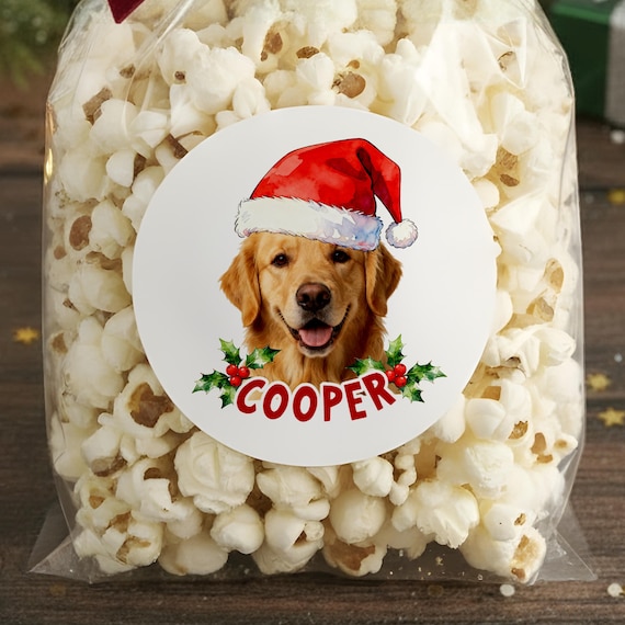 Custom Christmas Pet Sticker with Pet Photo/Personalized Cat Favor Label/ANY DOG BREED Christmas Dog Gift Wrapping Sticker/Thank you Sticker