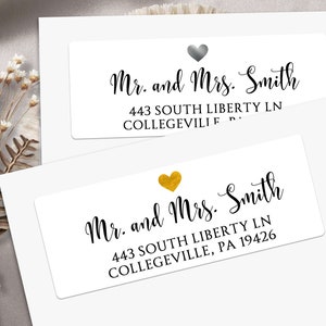 Wedding Invite Address Labels Personalized Return Address Labels for Bridal Shower, Wedding Invitation, Save the Date Cards Mailing Labels
