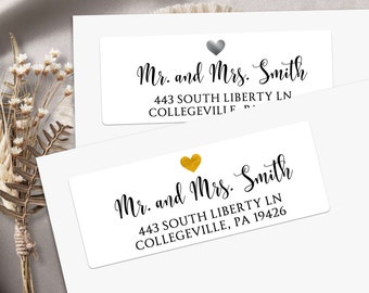 Wedding Invite Address Labels Personalized Return Address Labels for Bridal Shower, Wedding Invitation, Save the Date Cards Mailing Labels