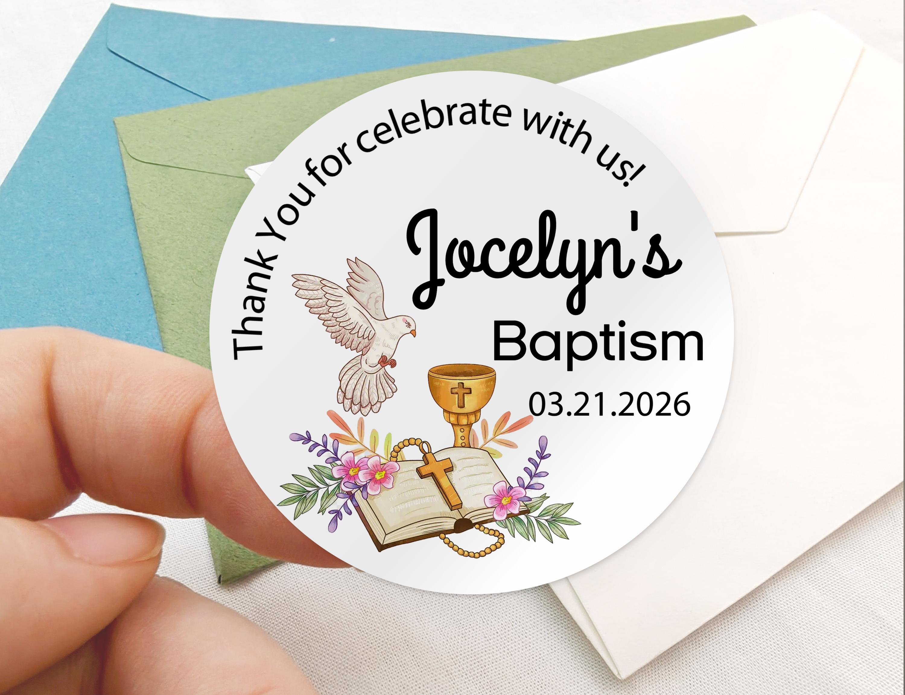 Personalized Baptism Sticker/baptism Favor Label/baby Dedication ...