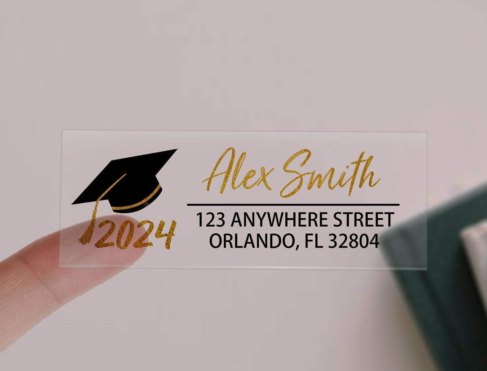 Graduation Return Labels Template Gold Metallic Graduation Glitter DOT