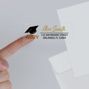 Graduation Return Address Labels/Graduation Address Labels 2024/Graduation Invitation Address Stickers/Clear Address Labels for Graduation image 9