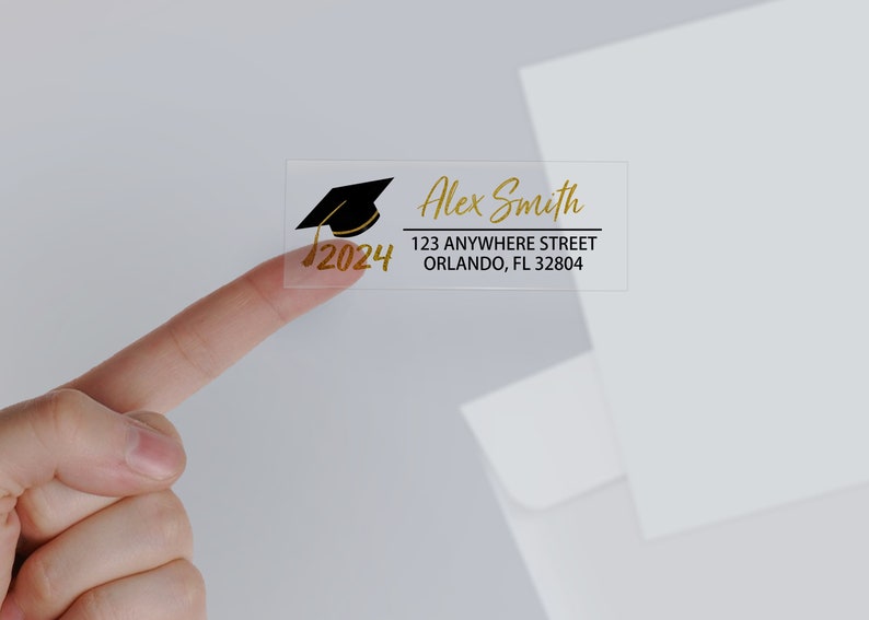 Graduation Return Address Labels/Graduation Address Labels 2024/Graduation Invitation Address Stickers/Clear Address Labels for Graduation image 9