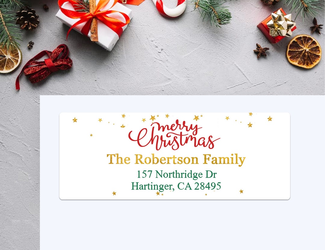 Christmas Return Address Labels/christmas Card Address Etsy