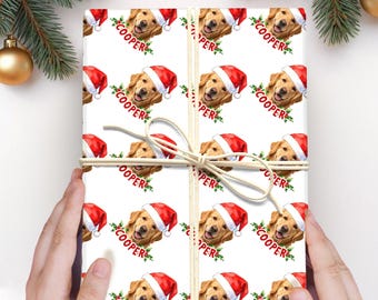 Custom Wrapping Paper Using Pet Photo/Personalized Dog Christmas Wrapping Paper/Christmas Gift Wrapping Paper/Holiday Gift Wrap/Festive Wrap