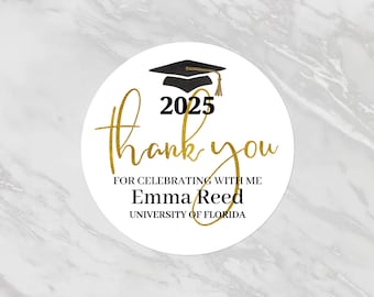 2025 Graduation Thank you Favor Labels/Graduation Decorations 2025/Custom Graduation Labels/Printed Favor Stickers/Personalized Label