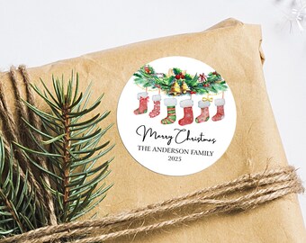 Christmas Gift Stickers/Christmas Wrapping Sticker/Merry Christmas Label Sticker/Christmas Gift Tag Labels/Holiday Gift Label/Custom Sticker