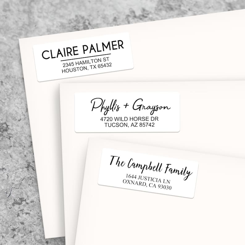 60 X CLEAR Address Stickers/transparent Custom Printed Return Address