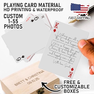 Custom Deck of Cards Playing Cards Guest Book Personalized Photo Playing Cards Poker Cards Wedding Favor Custom Card Guest Book Idea